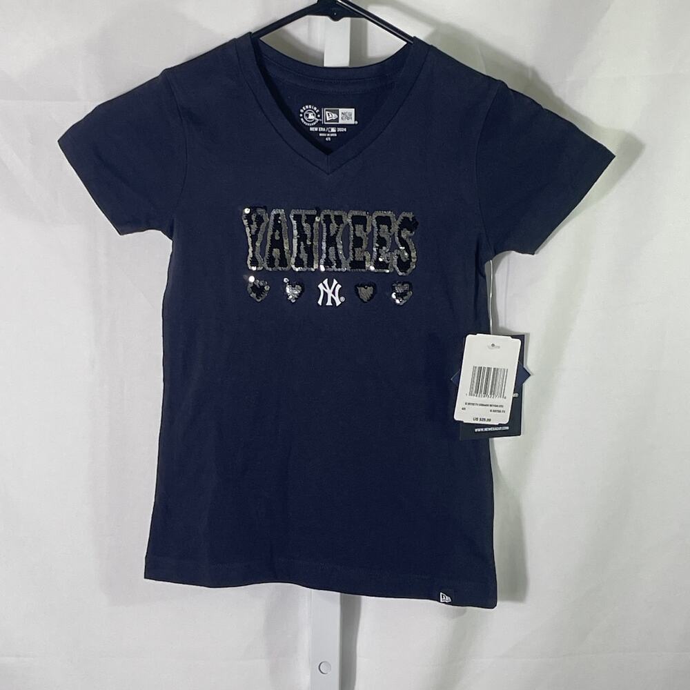 NWT New Era Sparkly Yankees Tee - Girls Size 4/5 - Black